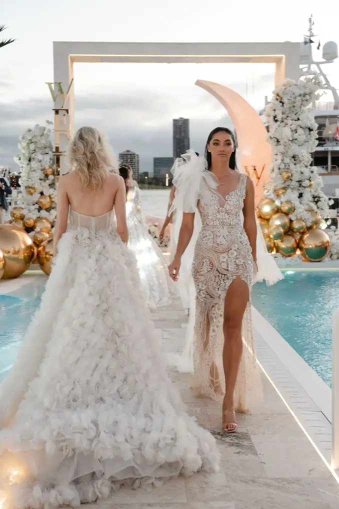 A runway show featuring stunning wedding attire