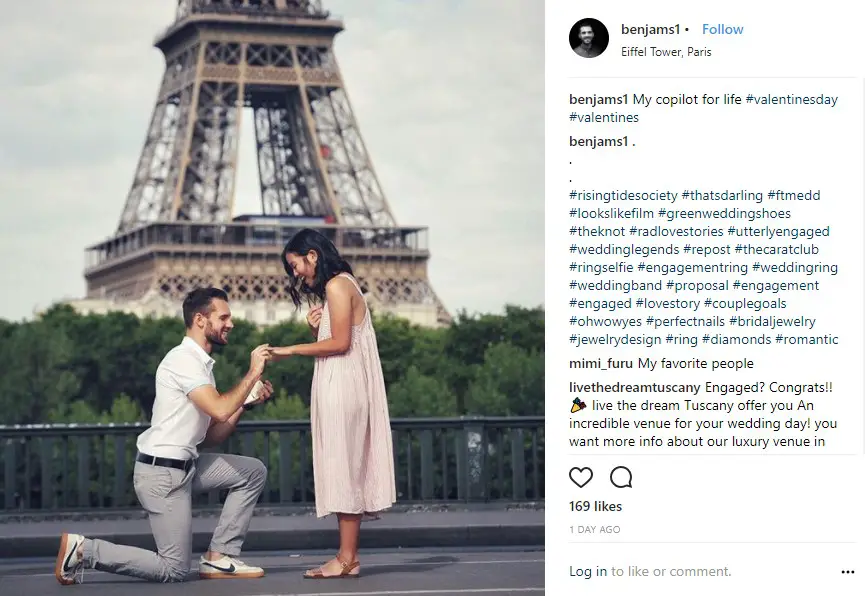 By proposing in front of the Eiffel Tower, of course.