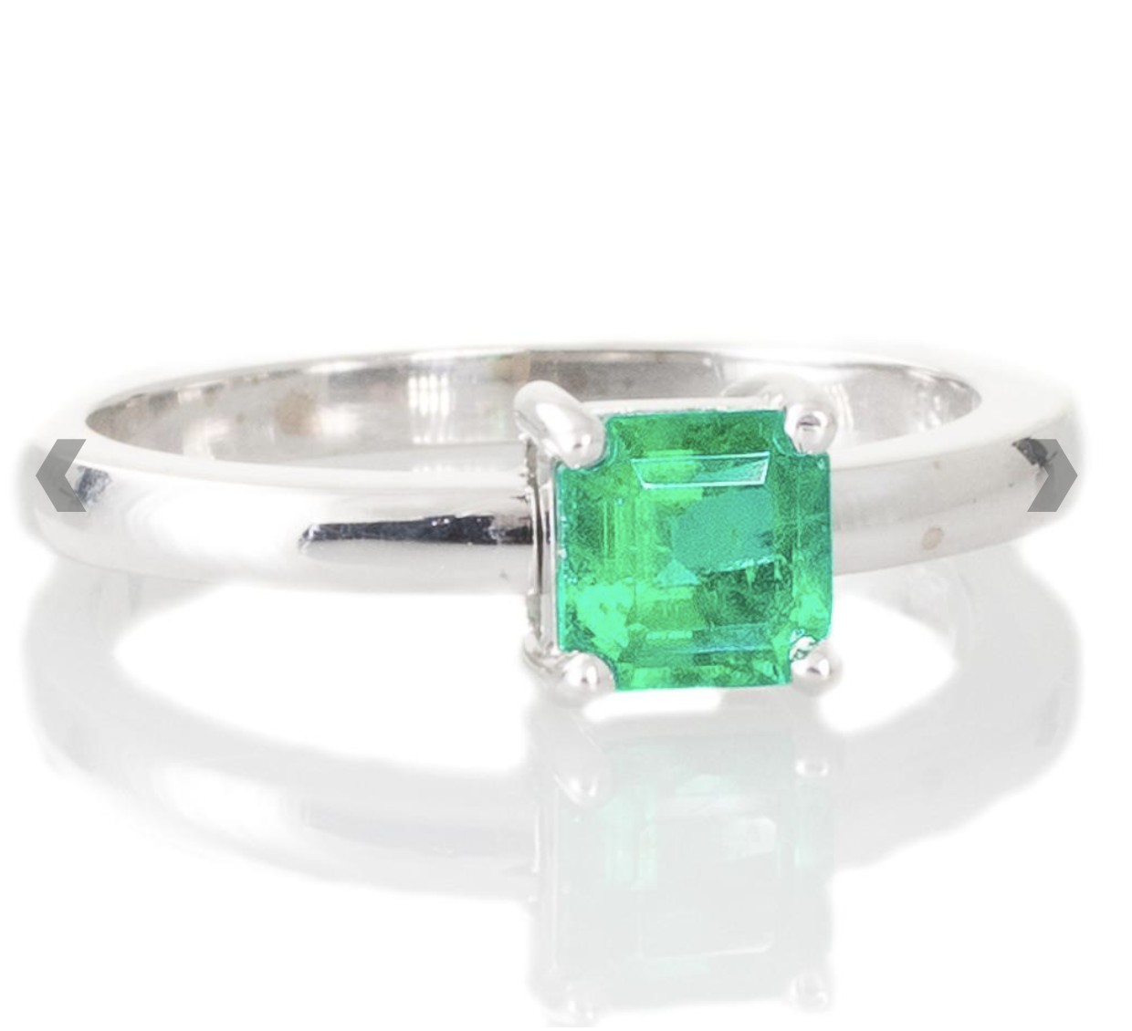 Emerald Cut Emerald Solitaire Ring