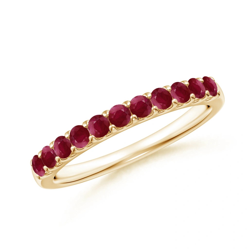 Shared Prong Set Half Eternity Ruby Wedding Band from Angara