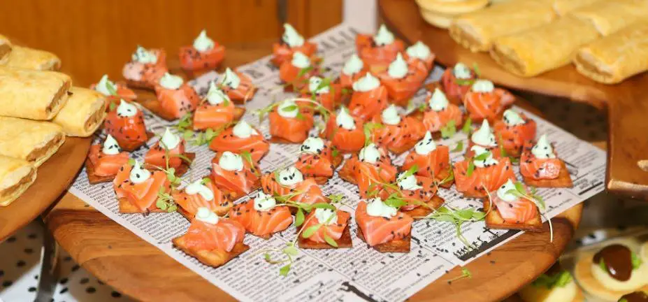 Sashimi Salmon with Wasabi, Aioli and Black Sesame