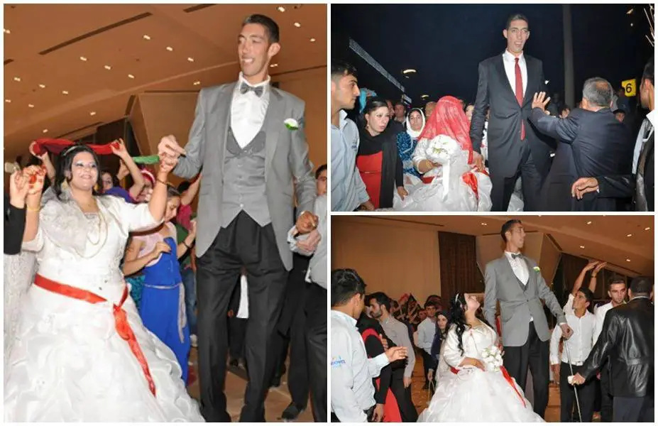 Worlds tallest groom